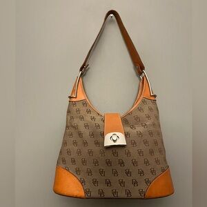 Dooney & Bourke Tan and Brown Hobo Shoulder Bag